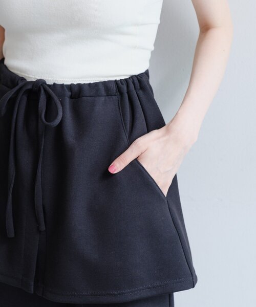 Kastane（カスタネ）の「【低身長サイズ/2サイズ展開】テレコリブスカパン（その他パンツ・レディース・ブラック/グレー・1/0）」の9枚目の写真