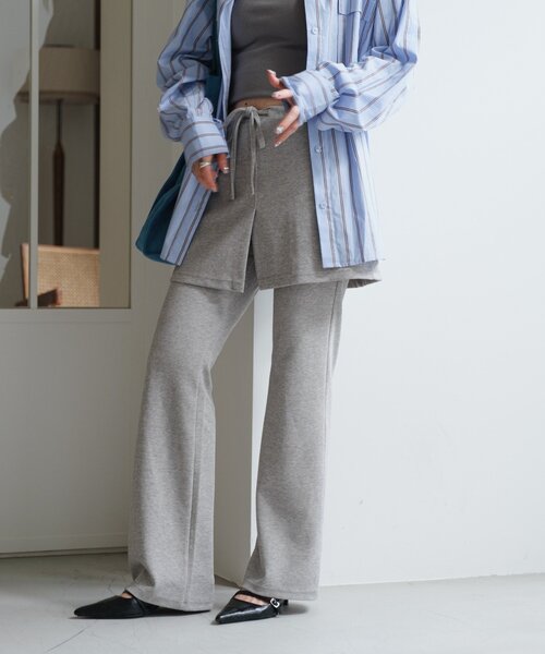 Kastane（カスタネ）の「【低身長サイズ/2サイズ展開】テレコリブスカパン（その他パンツ・レディース・ブラック/グレー・1/0）」の4枚目の写真