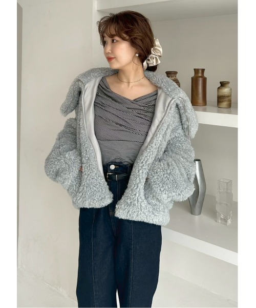 FRAY I.D（フレイアイディー）の「サテンフリルシュシュ（シュシュ・レディース・チェック/ブラウン/アイボリー/ブラック・F）」の9枚目の写真