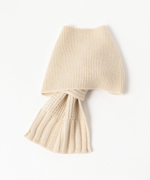 BEAMS BOY（ビームスボーイ）の「段リブ チビ ストール（マフラー・レディース・ホワイト系その他7/カーキ/レッド・ONE SIZE）」の4枚目の写真