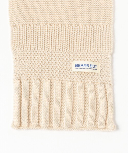 BEAMS BOY（ビームスボーイ）の「段リブ チビ ストール（マフラー・レディース・ホワイト系その他7/カーキ/レッド・ONE SIZE）」の6枚目の写真