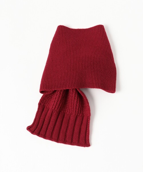 BEAMS BOY（ビームスボーイ）の「段リブ チビ ストール（マフラー・レディース・ホワイト系その他7/カーキ/レッド・ONE SIZE）」の7枚目の写真