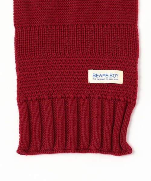 BEAMS BOY（ビームスボーイ）の「段リブ チビ ストール（マフラー・レディース・ホワイト系その他7/カーキ/レッド・ONE SIZE）」の9枚目の写真