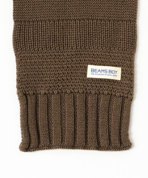 BEAMS BOY（ビームスボーイ）の「段リブ チビ ストール（マフラー・レディース・ホワイト系その他7/カーキ/レッド・ONE SIZE）」の12枚目の写真