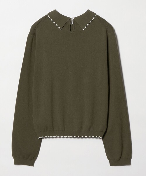 セール】＜Steven Alan＞コットンカシミヤ ラッフル ポロニット