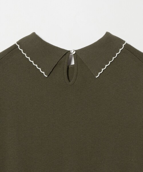 Steven Alan(スティーブンアラン)の「<Steven Alan>コットンカシミヤ ラッフル ポロニット(ニット/セーター・レディース・オリーブ/ネイビー・FREE)」の12枚目の写真