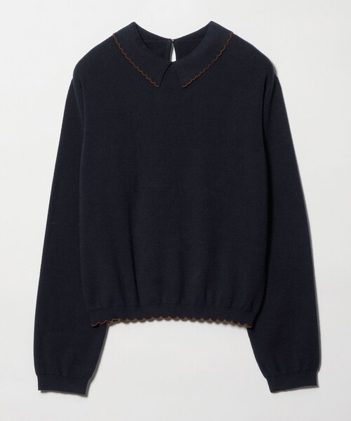 Steven Alan(スティーブンアラン)の「<Steven Alan>コットンカシミヤ ラッフル ポロニット(ニット/セーター・レディース・オリーブ/ネイビー・FREE)」の14枚目の写真