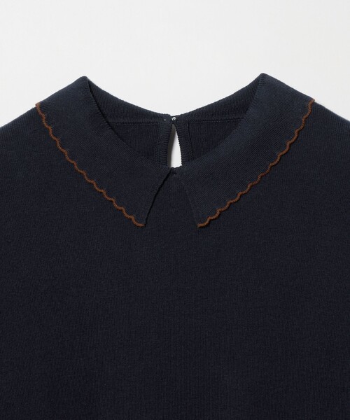 Steven Alan(スティーブンアラン)の「<Steven Alan>コットンカシミヤ ラッフル ポロニット(ニット/セーター・レディース・オリーブ/ネイビー・FREE)」の16枚目の写真