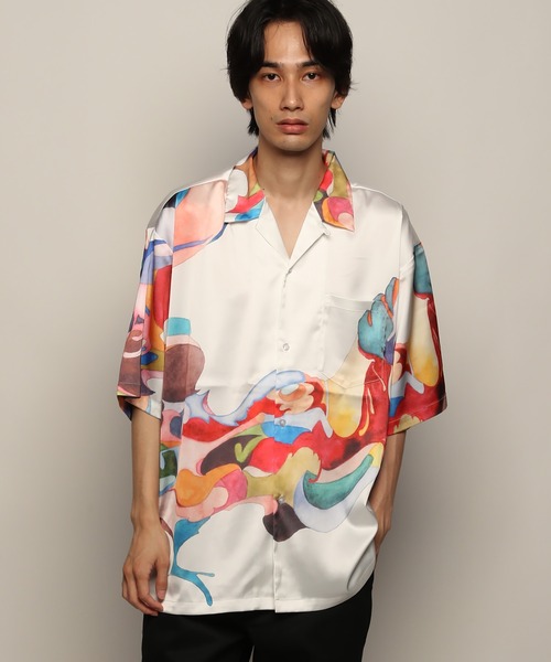 YEN TOWN MARKET(イェンタウンマーケット)の「【Nujabes】 ヌジャベス First Collection アロハシャツ(シャツ/ブラウス・メンズ・ブラック/ホワイト・M/L/XL)」の3枚目の写真