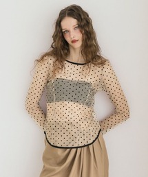 DONOBAN | 【ANDRESD】dot sheer tops  結婚式 ワンピース パーティードレス オケージョンドレス お呼ばれ 二次会 成人式 同窓会(ワンピース)