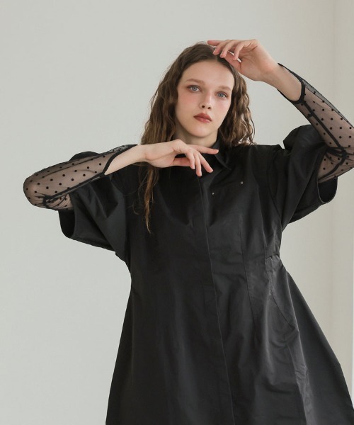 セール】【ANDRESD】dot sheer tops 結婚式 ワンピース