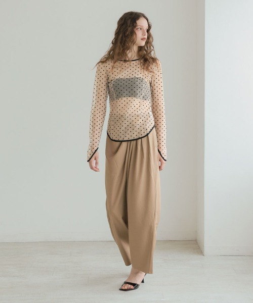 セール】【ANDRESD】dot sheer tops 結婚式 ワンピース
