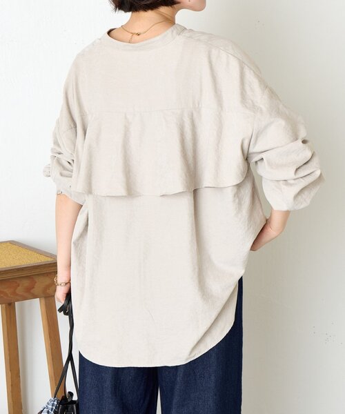 Jena espace merveilleux（ジェナ　エスパスメルヴェイユ）の「ピーチスキンラッフルシャツ（シャツ/ブラウス・レディース・ライトグレー/ブラック/イエロー・FREE）」の21枚目の写真