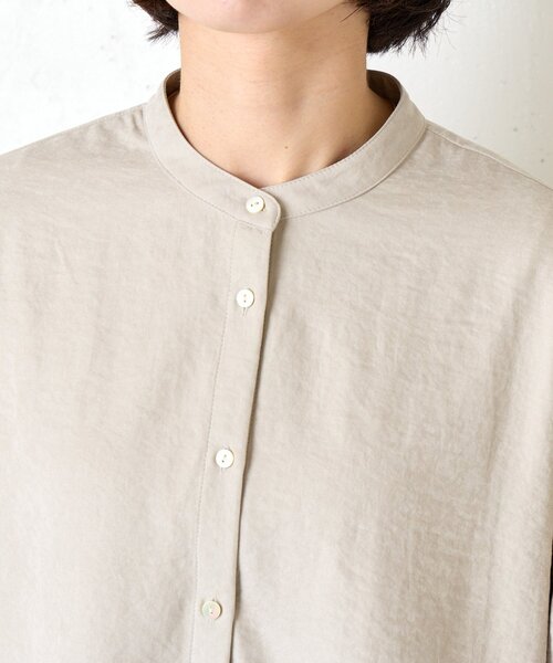 Jena espace merveilleux（ジェナ　エスパスメルヴェイユ）の「ピーチスキンラッフルシャツ（シャツ/ブラウス・レディース・ライトグレー/ブラック/イエロー・FREE）」の9枚目の写真