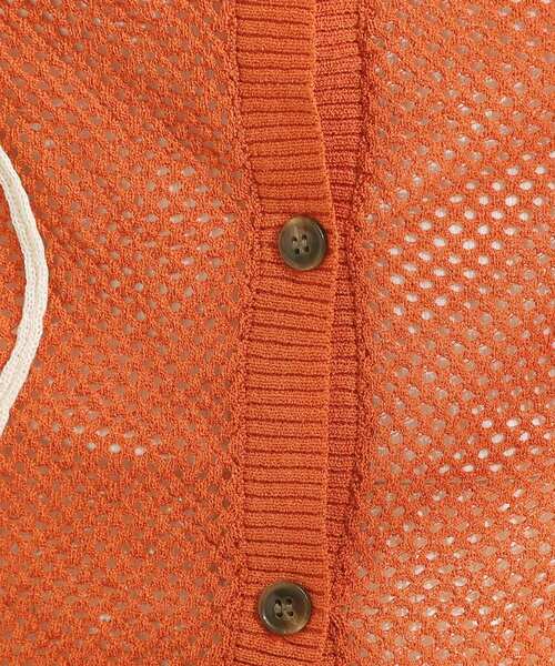 Cutie Blonde（キューティーブロンド）の「【前後2WAY/S-LL】にょろにょろ刺繍メッシュカーディガン（カーディガン/ボレロ・レディース・ダークブラウン/オレンジ/オフホワイト・02/04/01/03）」の17枚目の写真
