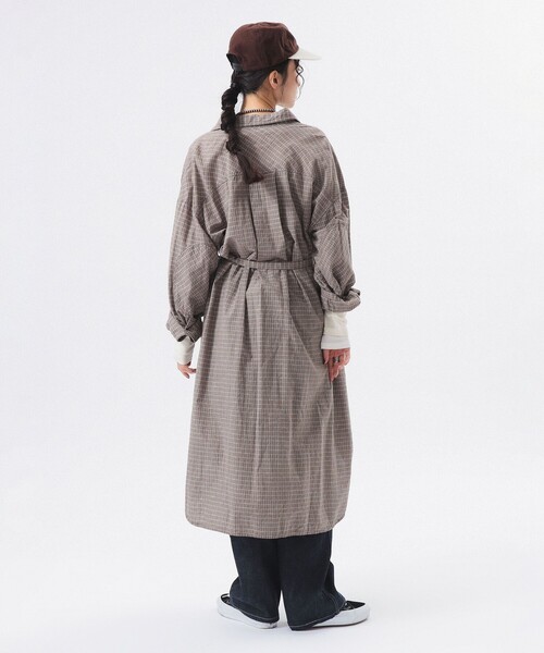 BEAMS BOY（ビームスボーイ）の「ワーク チェック ワンピース（ワンピース・レディース・ライトブラウン/ブルー・ONE SIZE）」の17枚目の写真