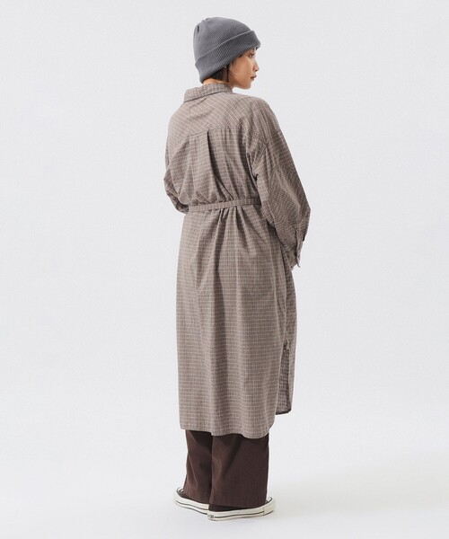 BEAMS BOY（ビームスボーイ）の「ワーク チェック ワンピース（ワンピース・レディース・ライトブラウン/ブルー・ONE SIZE）」の11枚目の写真