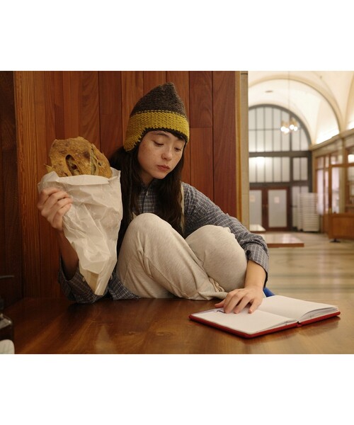 BEAMS BOY（ビームスボーイ）の「ワーク チェック ワンピース（ワンピース・レディース・ライトブラウン/ブルー・ONE SIZE）」の6枚目の写真