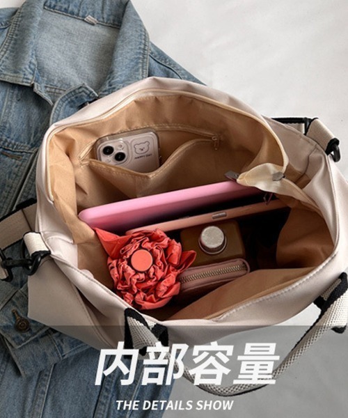 shoppinggo（ショッピングゴー）の「トートバッグ A4サイズ対応 肩掛け BAG シンプル フェミニン お洒落 手提げバッグ ファスナー付き 大容量 通勤（トートバッグ・レディース・ブラック/ベージュ・FREE）」の9枚目の写真