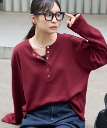 ＜抗菌防臭＞ ワッフルヘンリーネックプルオーバー