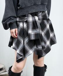 WEGO | WEGO/【25年秋冬新作】ネルシャツライクイレヘムミニスカート(スカート)