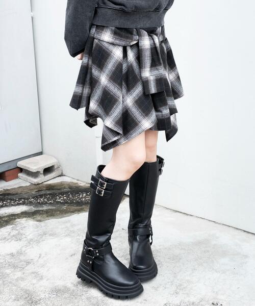 WEGO（ウィゴー）の「WEGO/【25年秋冬新作】ネルシャツライクイレヘムミニスカート（スカート・レディース・ブラウン/ブラック・FREE）」の15枚目の写真