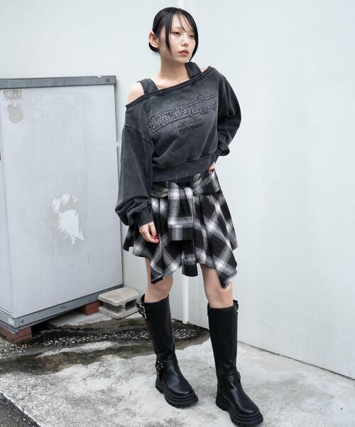 WEGO（ウィゴー）の「WEGO/【25年秋冬新作】ネルシャツライクイレヘムミニスカート（スカート・レディース・ブラウン/ブラック・FREE）」の17枚目の写真