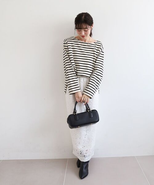 le.coeur blanc(ルクールブラン)の「モチーフレーススカート(スカート・レディース・オフホワイト/ブラック・38)」の10枚目の写真