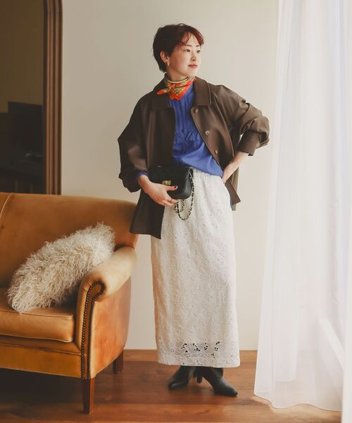 le.coeur blanc(ルクールブラン)の「モチーフレーススカート(スカート・レディース・オフホワイト/ブラック・38)」の14枚目の写真