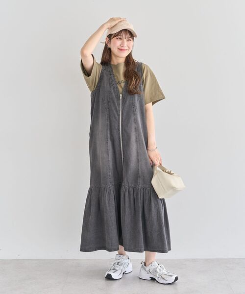 Green　Parks（グリーンパークス）の「everywalk.コーデュロイロゴキャップ（キャップ・レディース・グレー/レッド/アイボリー・FREE）」の12枚目の写真