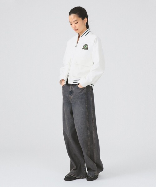 FRED PERRY（フレッドペリー）の「【別注】FRED PERRY / Tennis Bomber Jacket（ブルゾン・レディース・ホワイト/ネイビー・ONE SIZE）」の8枚目の写真