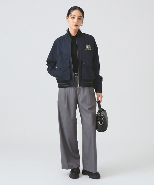 FRED PERRY（フレッドペリー）の「【別注】FRED PERRY / Tennis Bomber Jacket（ブルゾン・レディース・ホワイト/ネイビー・ONE SIZE）」の12枚目の写真