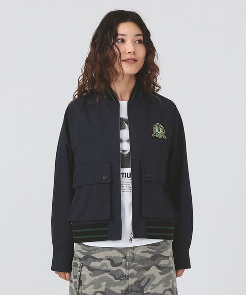 FRED PERRY（フレッドペリー）の「【別注】FRED PERRY / Tennis Bomber Jacket（ブルゾン・レディース・ホワイト/ネイビー・ONE SIZE）」の19枚目の写真