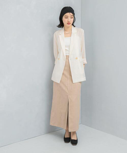URBAN RESEARCH ROSSO WOMEN(アーバンリサーチ ロッソ)の「セミシアーテーラードジャケット(その他アウター・レディース・グレー/オフホワイト・FREE)」の7枚目の写真