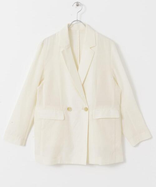 URBAN RESEARCH ROSSO WOMEN(アーバンリサーチ ロッソ)の「セミシアーテーラードジャケット(その他アウター・レディース・グレー/オフホワイト・FREE)」の8枚目の写真
