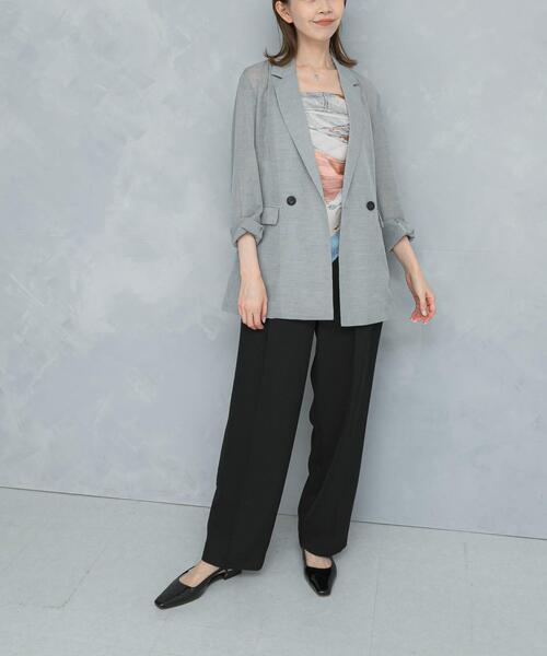 URBAN RESEARCH ROSSO WOMEN(アーバンリサーチ ロッソ)の「セミシアーテーラードジャケット(その他アウター・レディース・グレー/オフホワイト・FREE)」の11枚目の写真