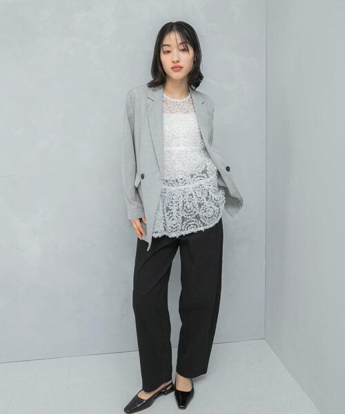 URBAN RESEARCH ROSSO WOMEN(アーバンリサーチ ロッソ)の「セミシアーテーラードジャケット(その他アウター・レディース・グレー/オフホワイト・FREE)」の15枚目の写真