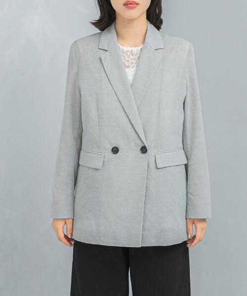 URBAN RESEARCH ROSSO WOMEN(アーバンリサーチ ロッソ)の「セミシアーテーラードジャケット(その他アウター・レディース・グレー/オフホワイト・FREE)」の16枚目の写真