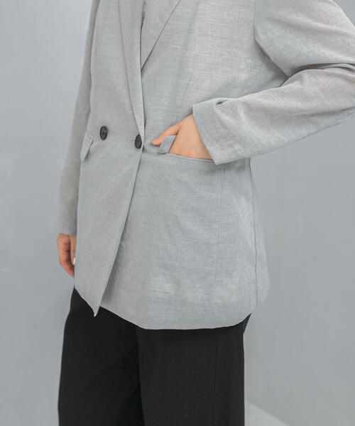 URBAN RESEARCH ROSSO WOMEN(アーバンリサーチ ロッソ)の「セミシアーテーラードジャケット(その他アウター・レディース・グレー/オフホワイト・FREE)」の20枚目の写真