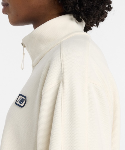 NEW BALANCE(ニューバランス)の「Post Season ピケトラックジャケット(ブルゾン・レディース・ブラック/ライトベージュ・X-LARGE/LARGE/MEDIUM/SMALL)」の4枚目の写真