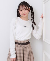 PINK-latte（ピンクラテ）の「シンプルテレコプルオーバー（Tシャツ/カットソー・キッズ）」