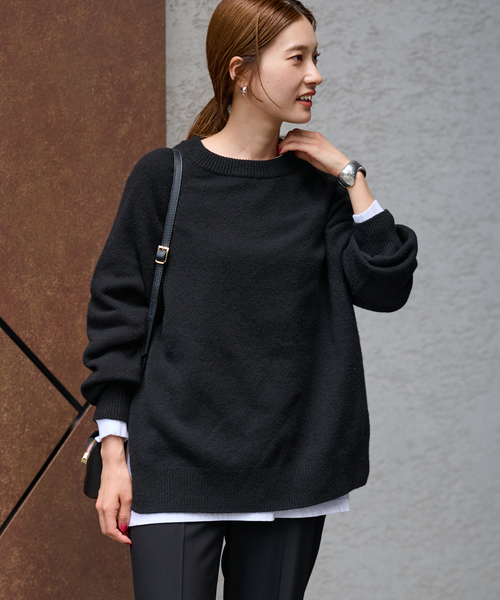 FRAMeWORK(フレームワーク)の「≪追加≫ラグランスリーブ ワイドプルオーバー(ニット/セーター・レディース・ブラック/ライトグリーン/ベージュ/ネイビー/イエロー/ブラウン・FREE)」の9枚目の写真