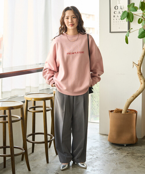 セール】限定展開 リラックスフィット 刺繍ロゴワンポイント クルー