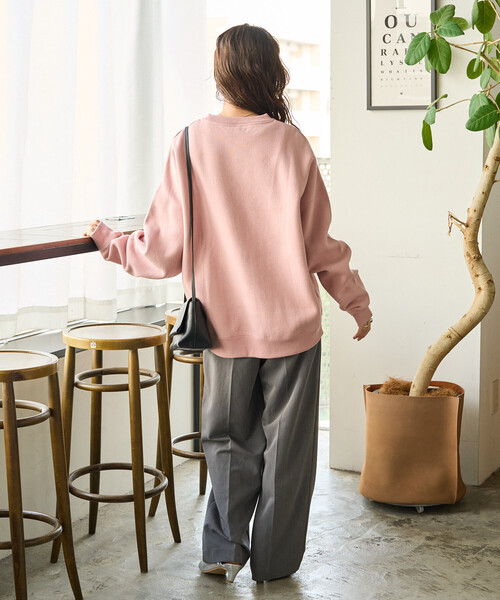 セール】限定展開 リラックスフィット 刺繍ロゴワンポイント クルー