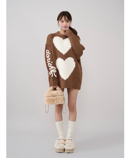 ダーリッチ フェイクファーショルダーミニバッグ グレー フェイクファーショルダーミニバッグ（ショルダーバッグ