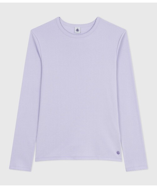 PETIT BATEAU(プチバトー)の「ポワンココットクルーネック長袖Tシャツ(Tシャツ/カットソー・レディース・ネイビー/ライトパープル・XX-SMALL/X-SMALL/SMALL/MEDIUM)」の7枚目の写真