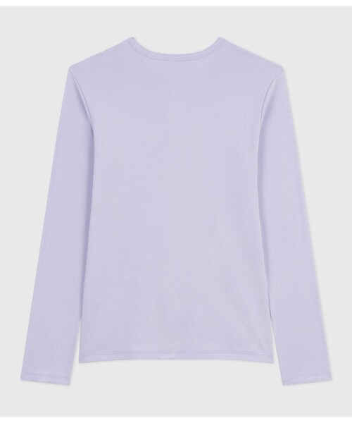 PETIT BATEAU(プチバトー)の「ポワンココットクルーネック長袖Tシャツ(Tシャツ/カットソー・レディース・ネイビー/ライトパープル・XX-SMALL/X-SMALL/SMALL/MEDIUM)」の8枚目の写真