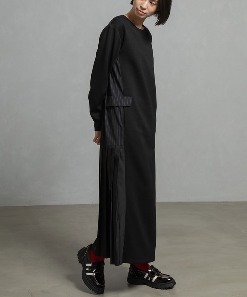 バックプリーツワンピース ジョーゼットバックプリーツワンピース 通販【ニッセン】