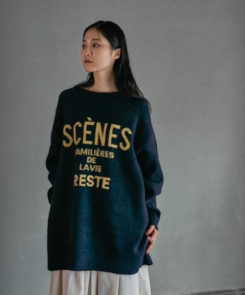 LEPSIM（レプシィム）の「5ゲージ2WAYロゴチュニックカーディガン　595309（カーディガン/ボレロ・レディース・チャコールグレー/バーガンディー/ネイビー/ベージュ・FREE）」の4枚目の写真