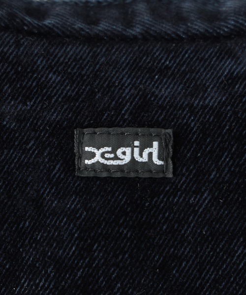 X-girl(エックスガール)の「FLOCKED DENIM BAG(ショルダーバッグ・レディース・ブラック/インディゴブルー・ONE SIZE)」の11枚目の写真